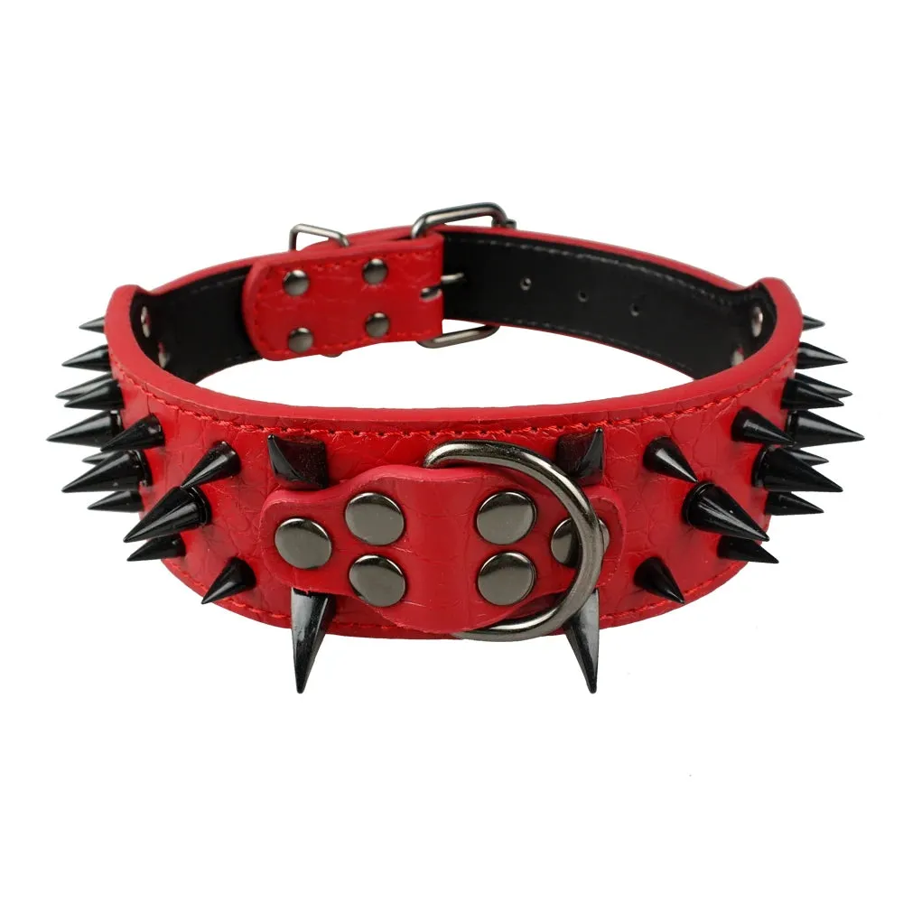 Cool Spiked Dog Collar - Studded Leather Collar for Large Dogs