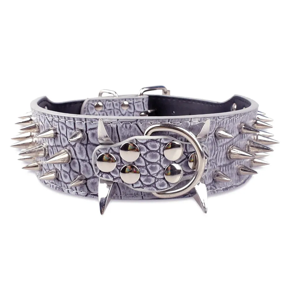 Cool Spiked Dog Collar - Studded Leather Collar for Large Dogs