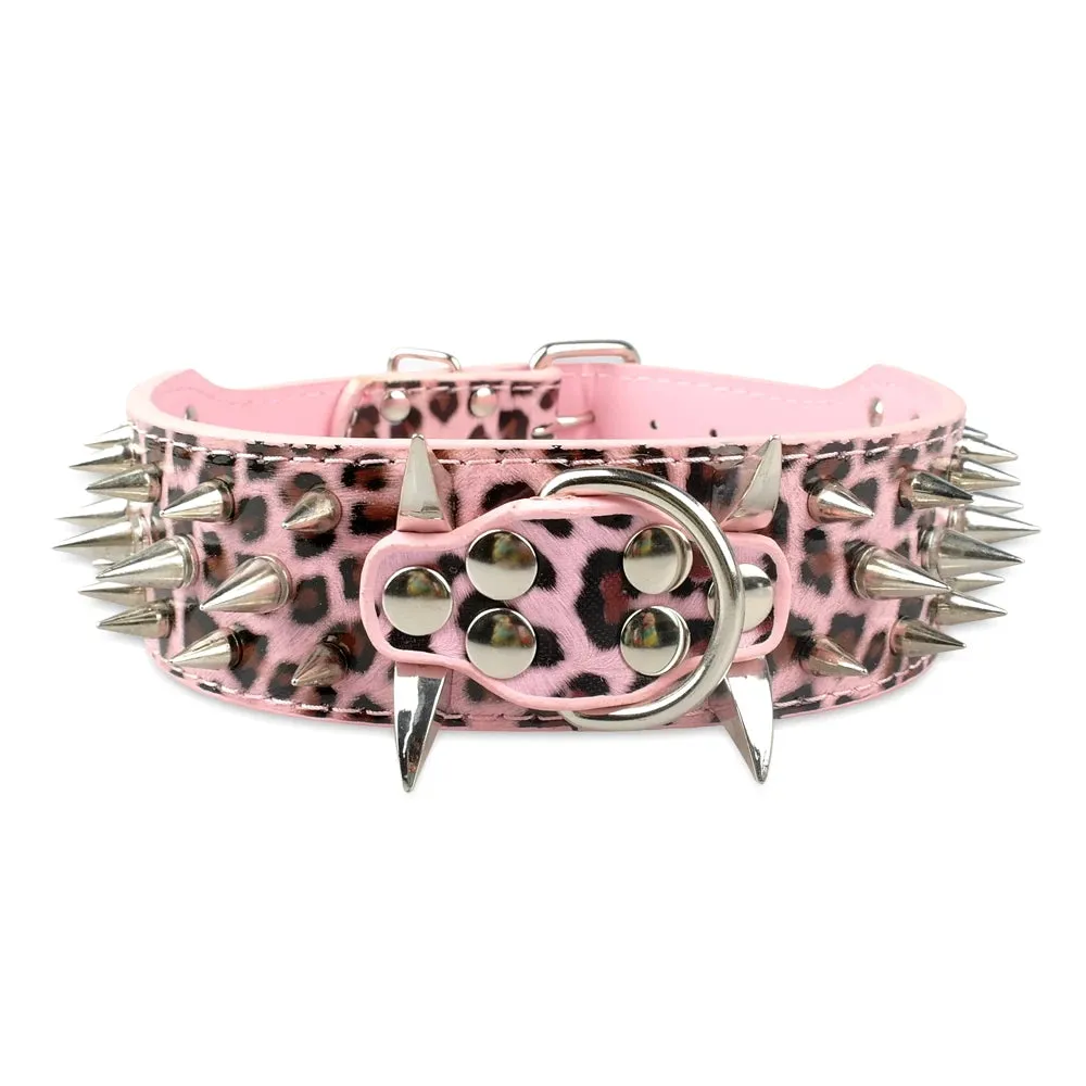 Cool Spiked Dog Collar - Studded Leather Collar for Large Dogs