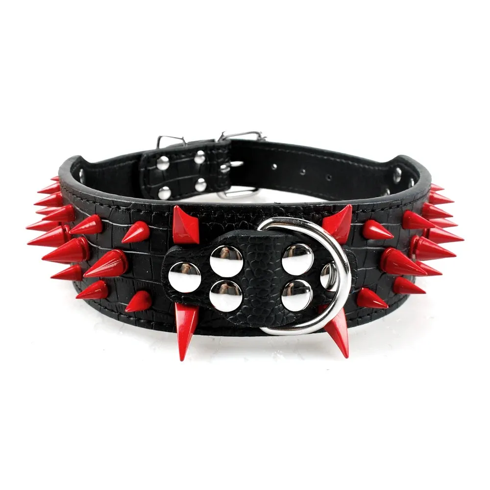 Cool Spiked Dog Collar - Studded Leather Collar for Large Dogs