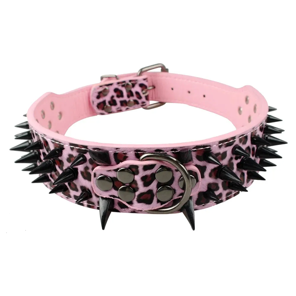 Cool Spiked Dog Collar - Studded Leather Collar for Large Dogs