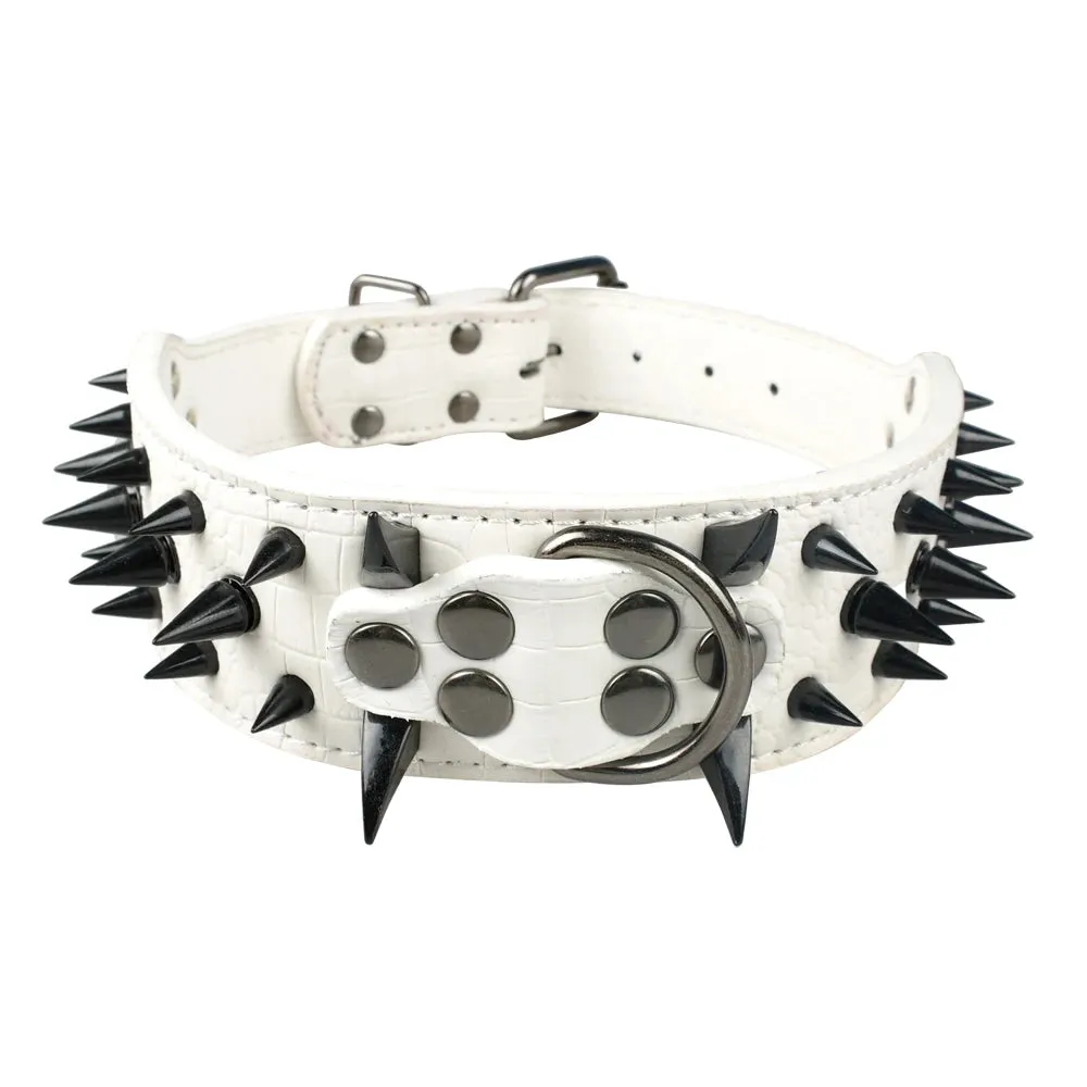 Cool Spiked Dog Collar - Studded Leather Collar for Large Dogs