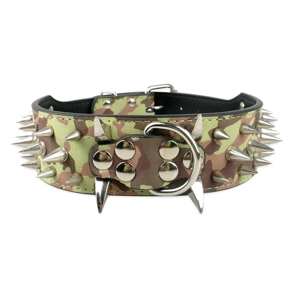 Cool Spiked Dog Collar - Studded Leather Collar for Large Dogs