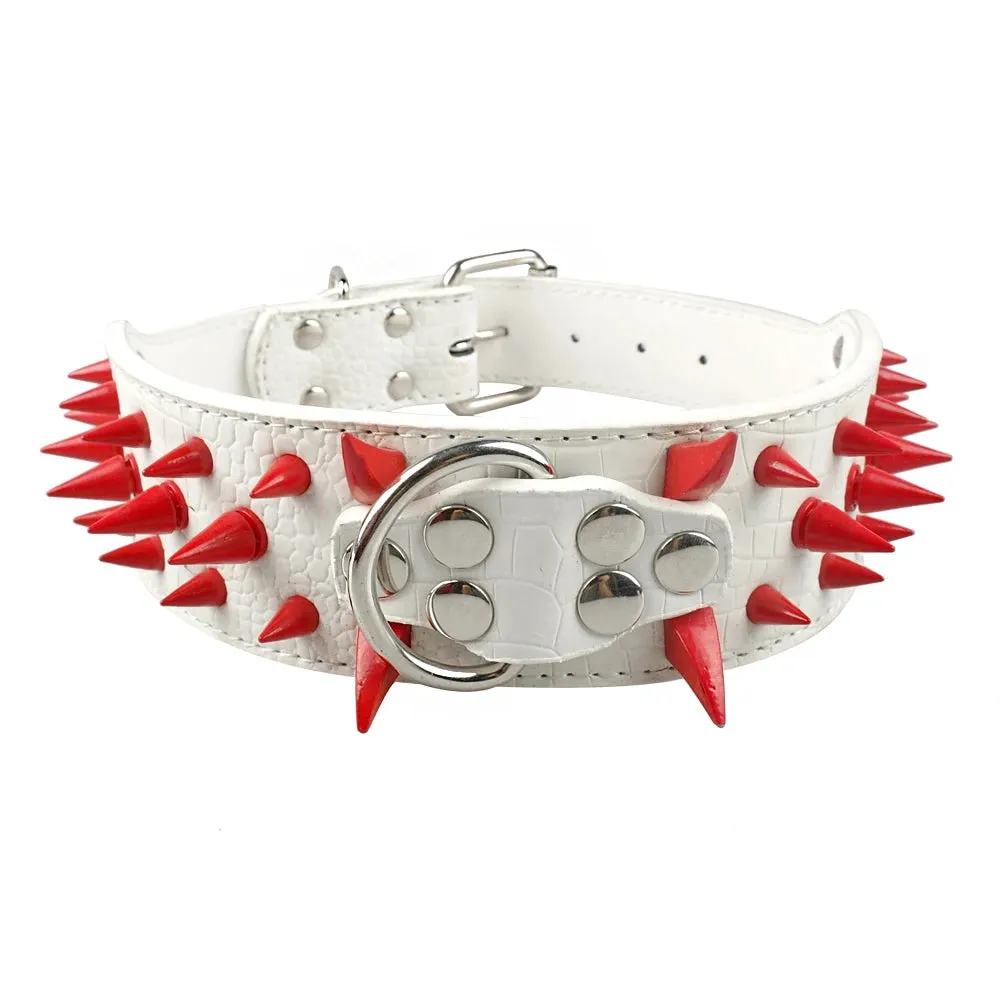 Cool Spiked Dog Collar - Studded Leather Collar for Large Dogs