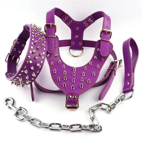 Cool Spiked Studded Leather Dog Harness