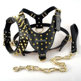 Cool Spiked Studded Leather Dog Harness
