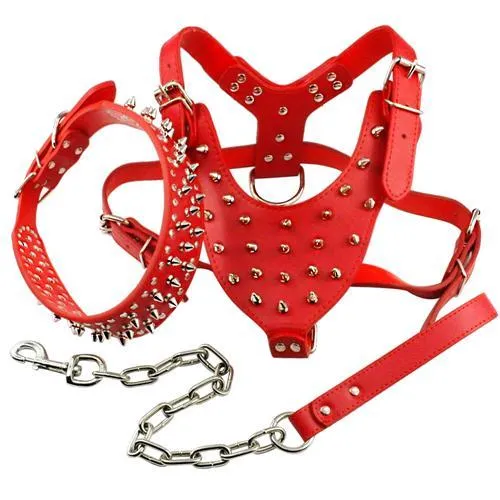 Cool Spiked Studded Leather Dog Harness