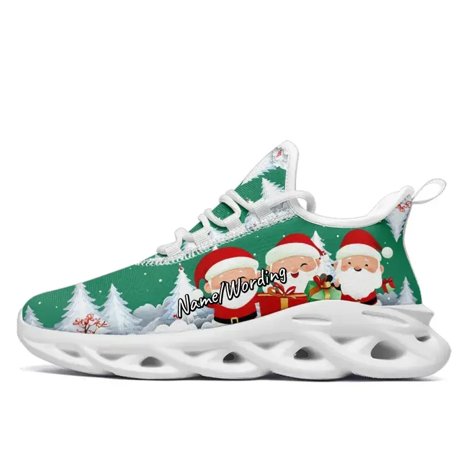 Corporate Gifts,Personalized Santa Claus Shoes, Custom Xmas Fashion Shoes, Breathable Snowflake Shoes, Christmas Gift