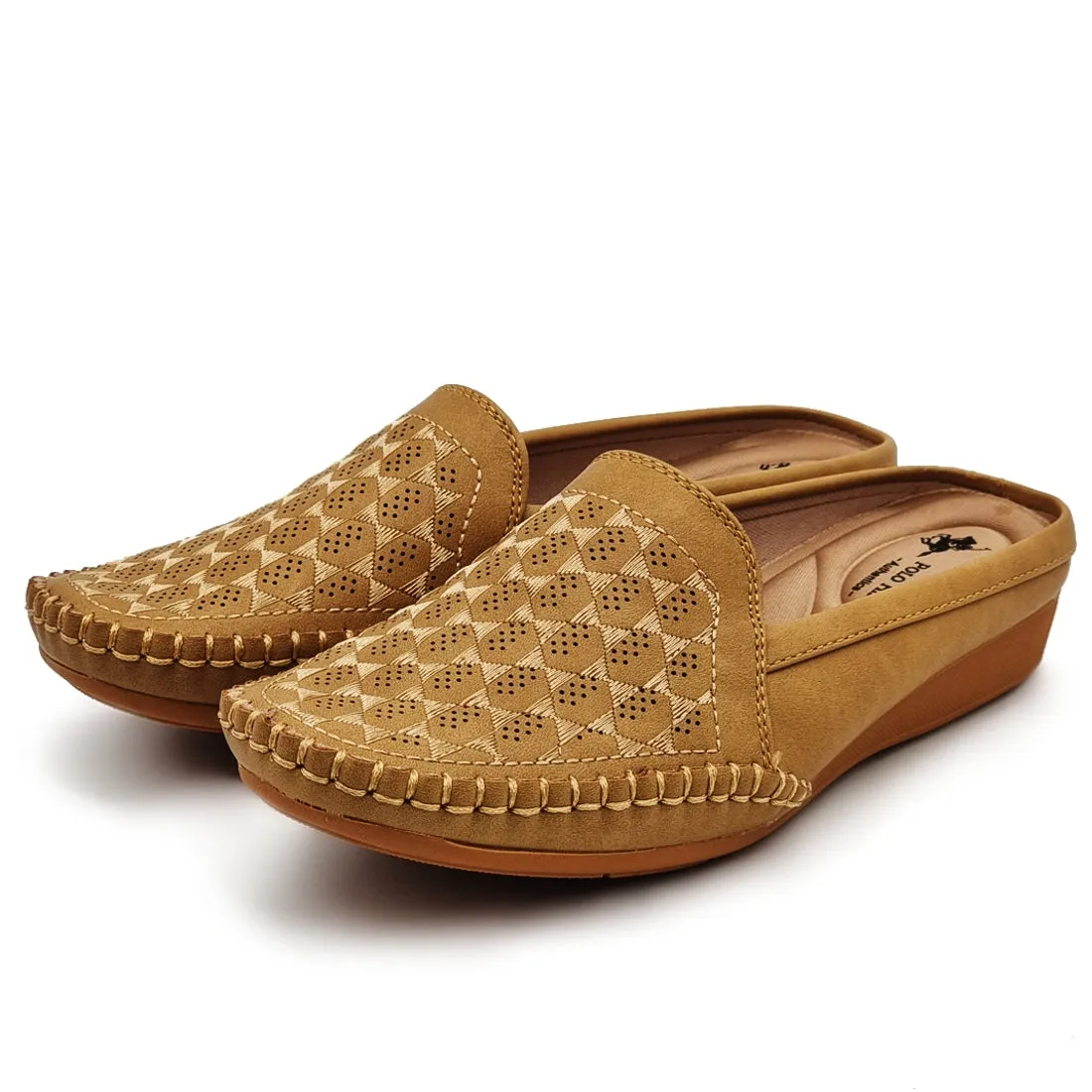 Decorated Vamp Half Slip On Shoes