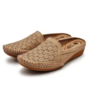 Decorated Vamp Half Slip On Shoes