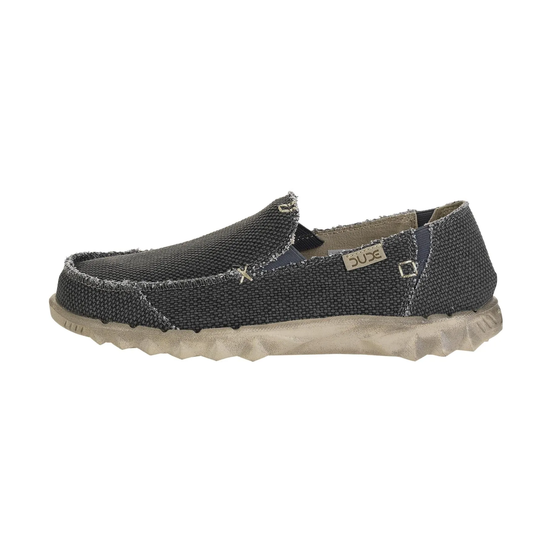 DUDE Shoes Farty Natural Black Easy Slip on Shoes