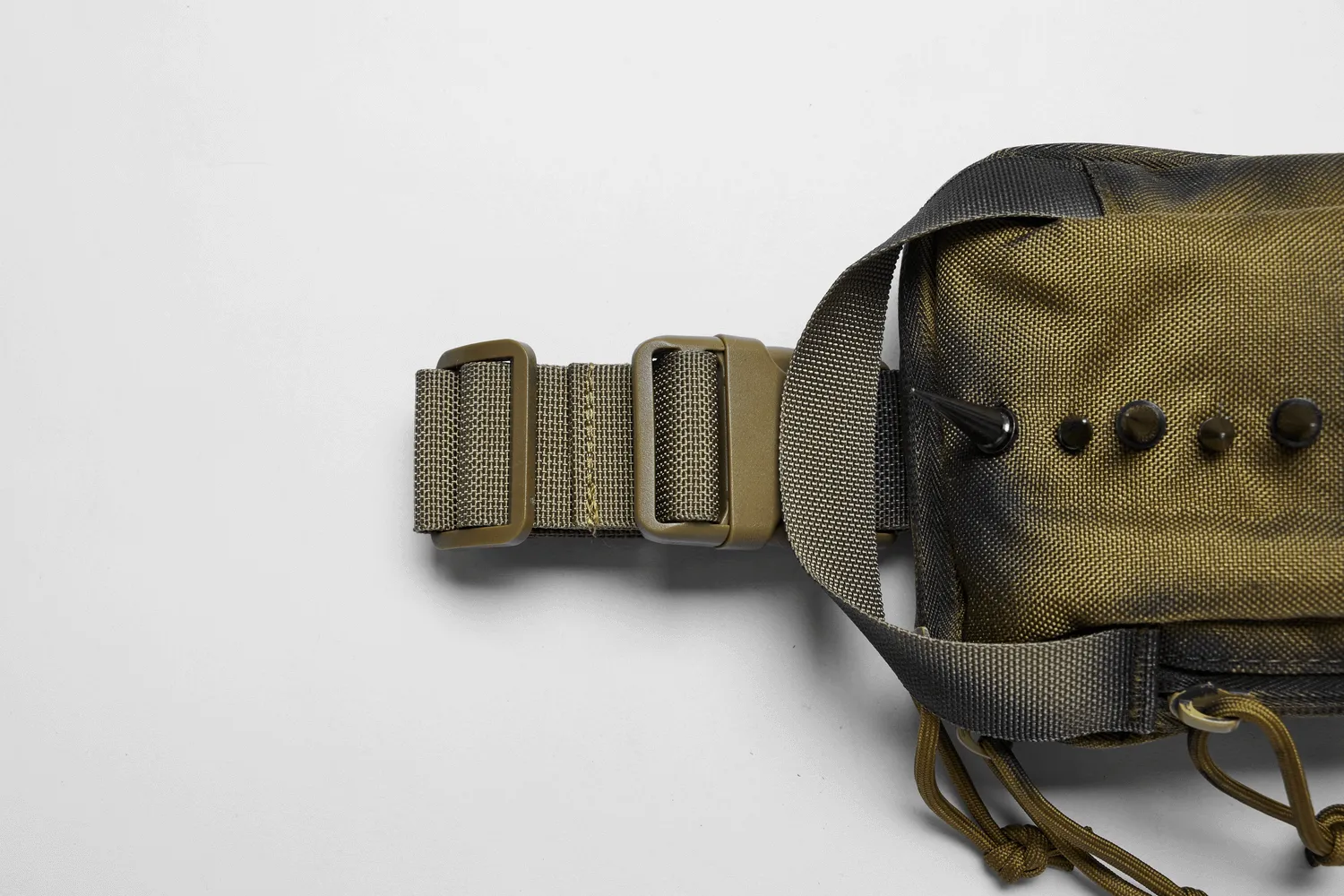 Edgy Nylon Spiked Shoulder Bag for Streetwear