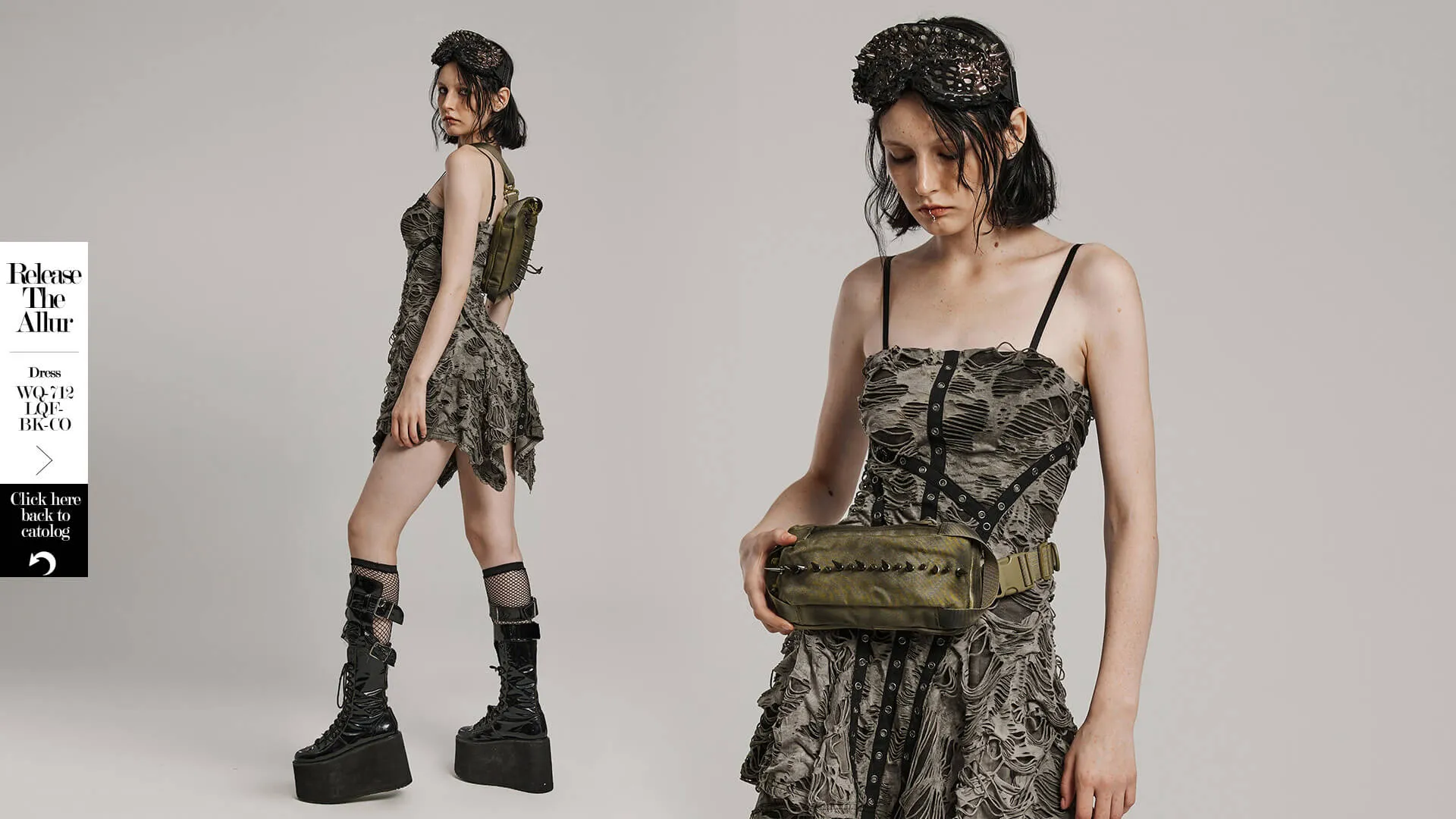 Edgy Nylon Spiked Shoulder Bag for Streetwear