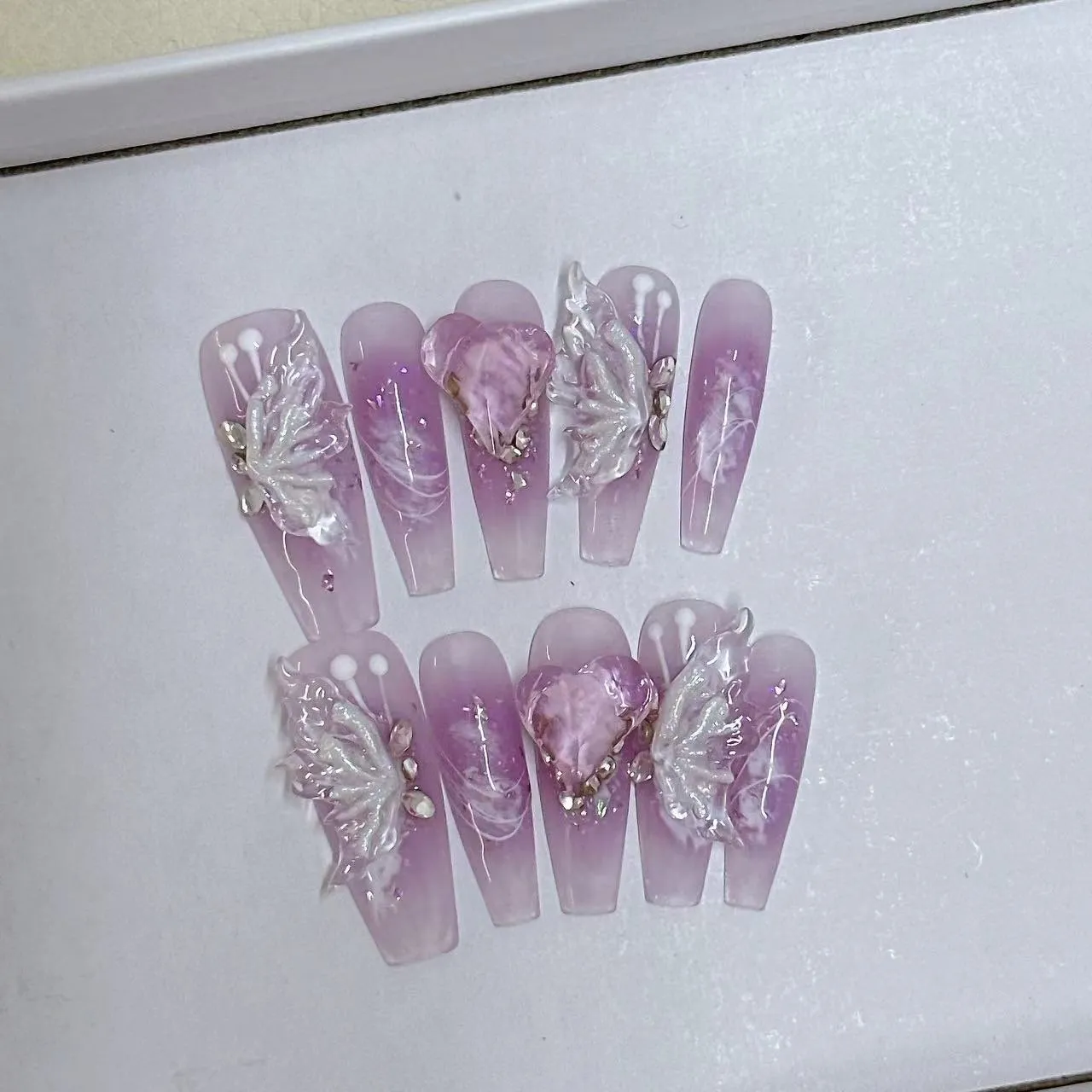 Fairy Ice Crystal Butterfly Nail Art