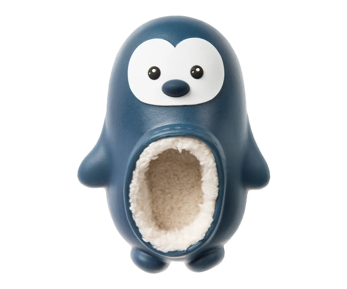 FOAMWALK Toddler Unisex Novelty House Clogs with Faux Fur Lining - Penguin Slippers for Toddler Boys/Girls