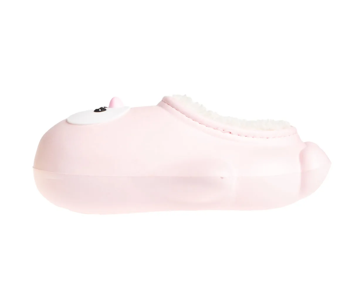 FOAMWALK Toddler Unisex Novelty House Clogs with Faux Fur Lining - Penguin Slippers for Toddler Boys/Girls