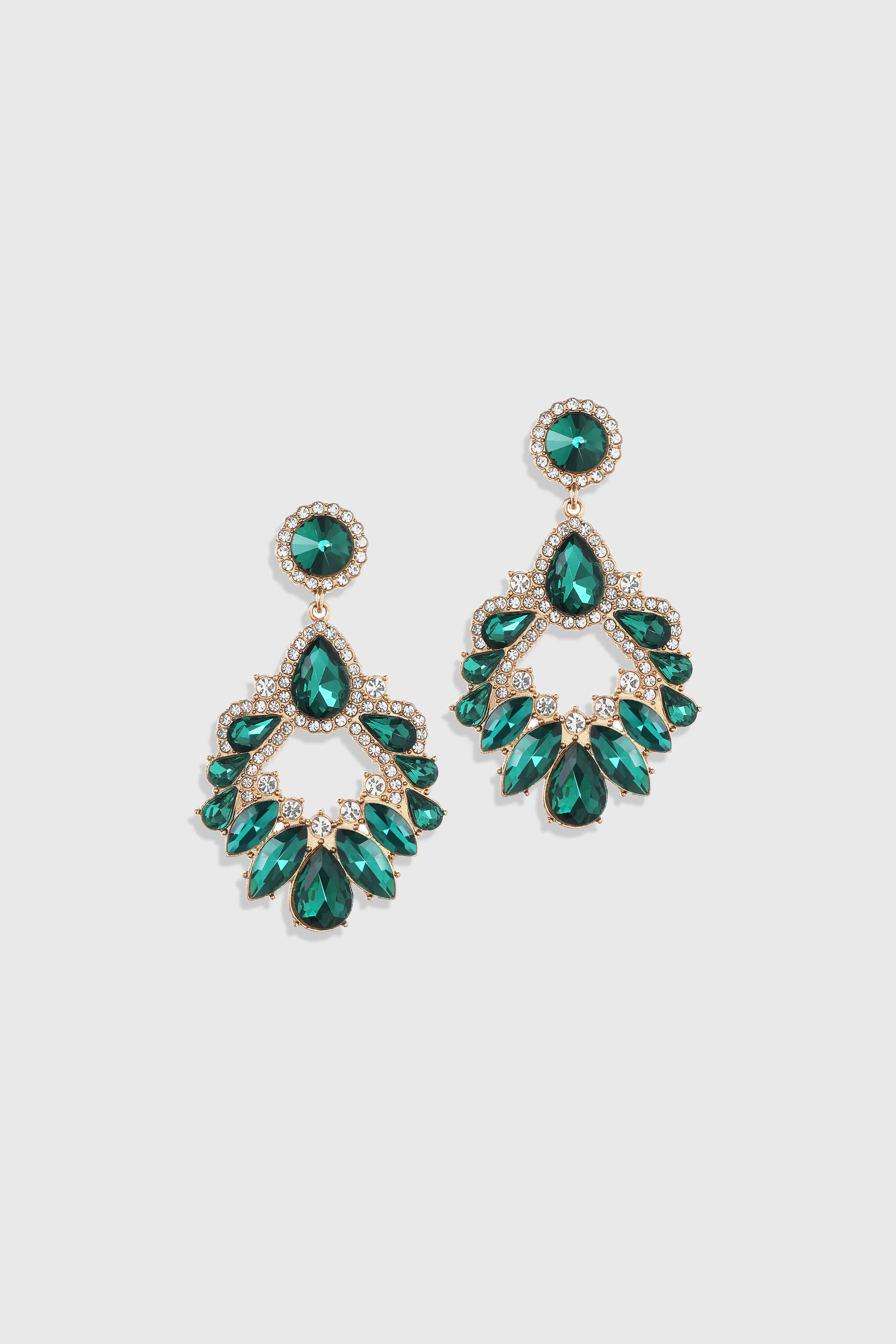 Glamorous Emerald Chandelier Earrings