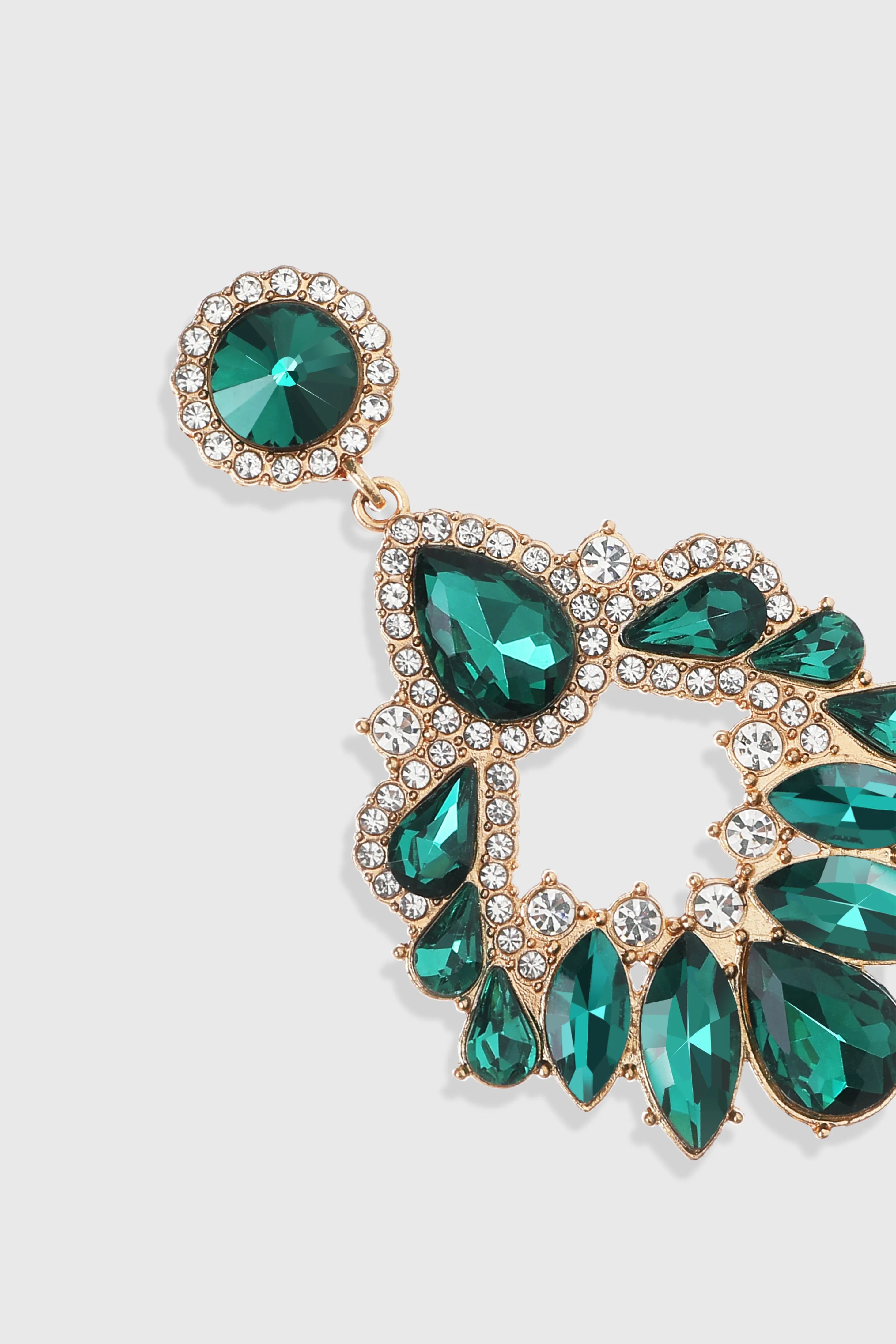 Glamorous Emerald Chandelier Earrings