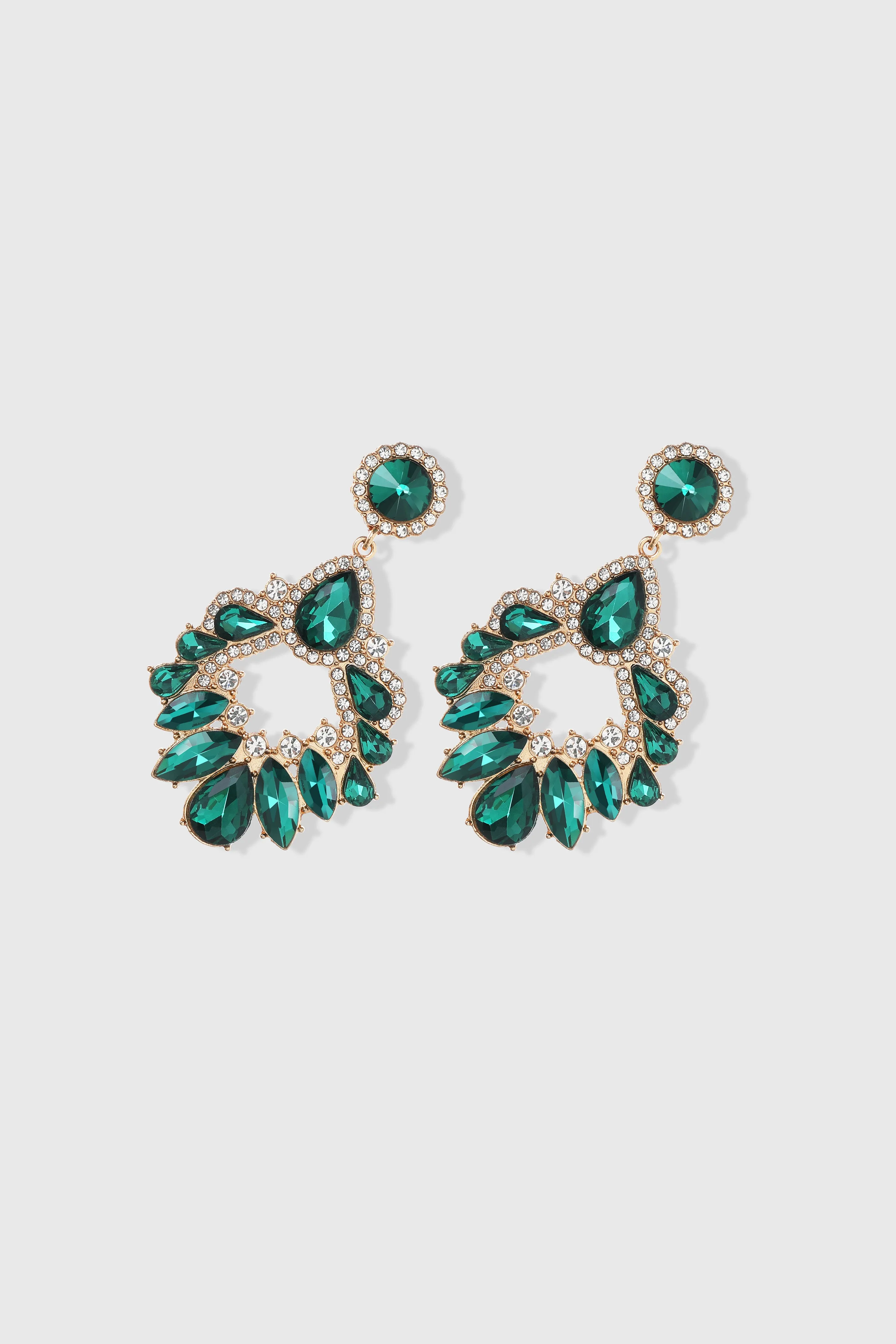 Glamorous Emerald Chandelier Earrings