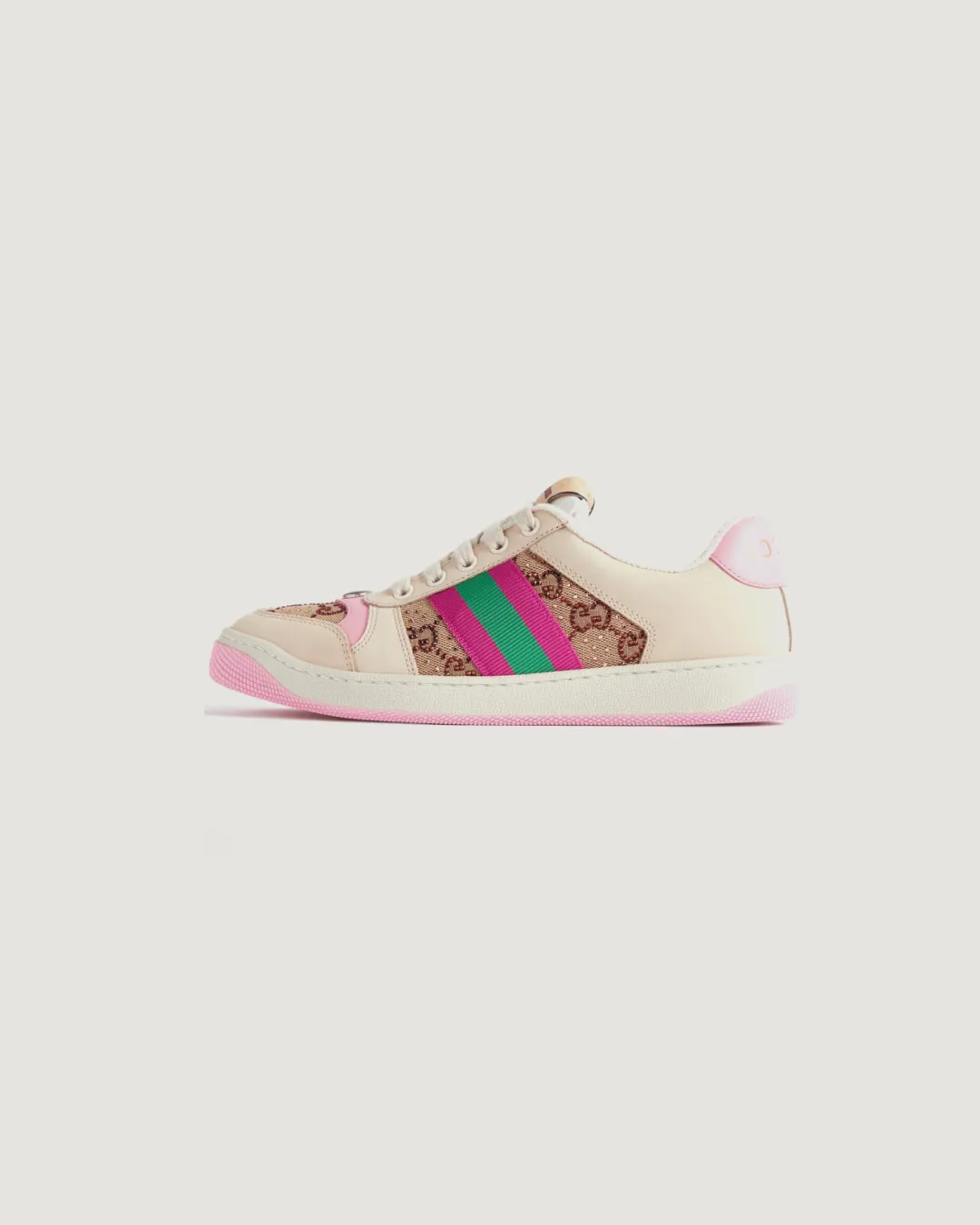 Gucci Women's Screener GG 'Pink' Sneaker with Crystals