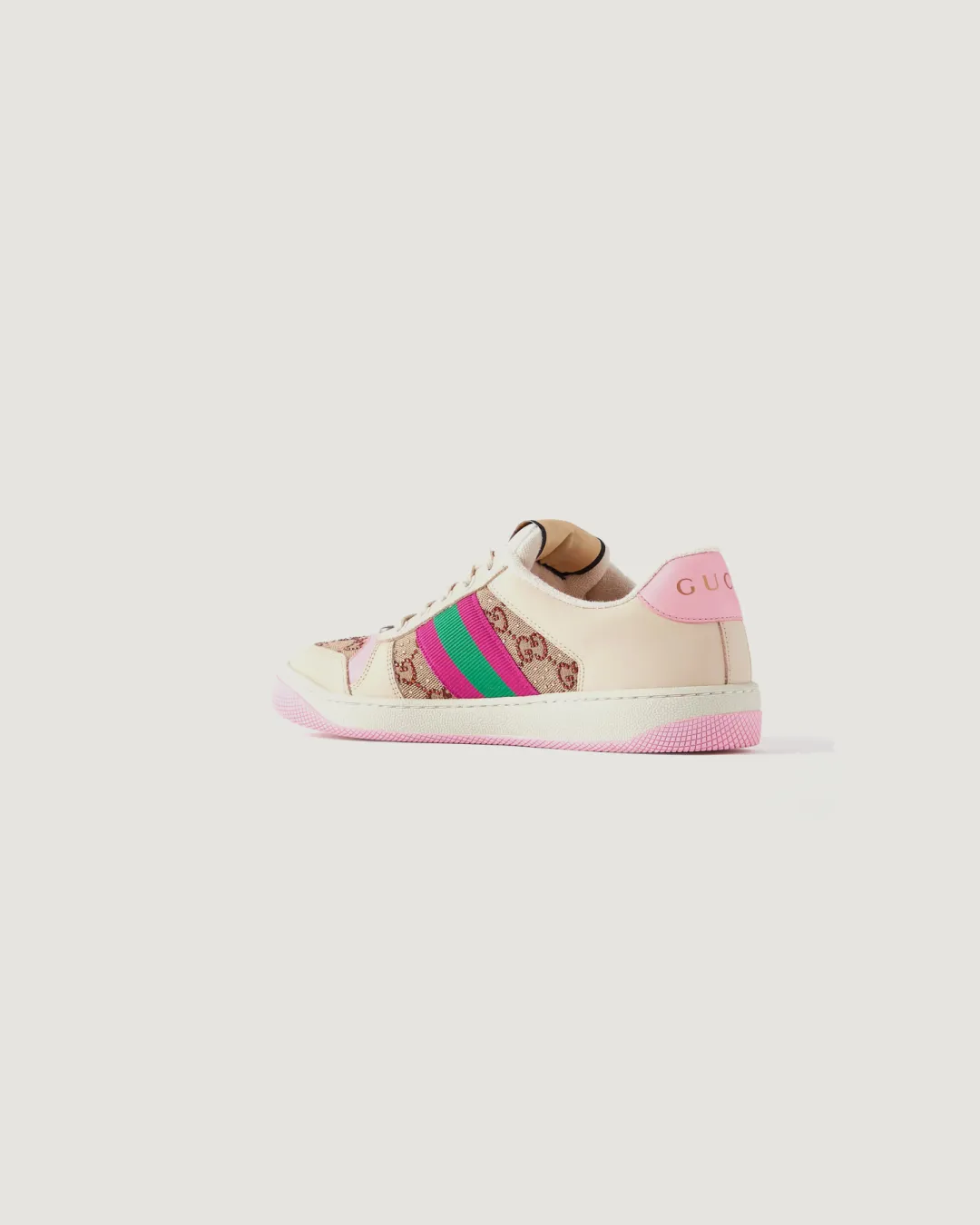 Gucci Women's Screener GG 'Pink' Sneaker with Crystals