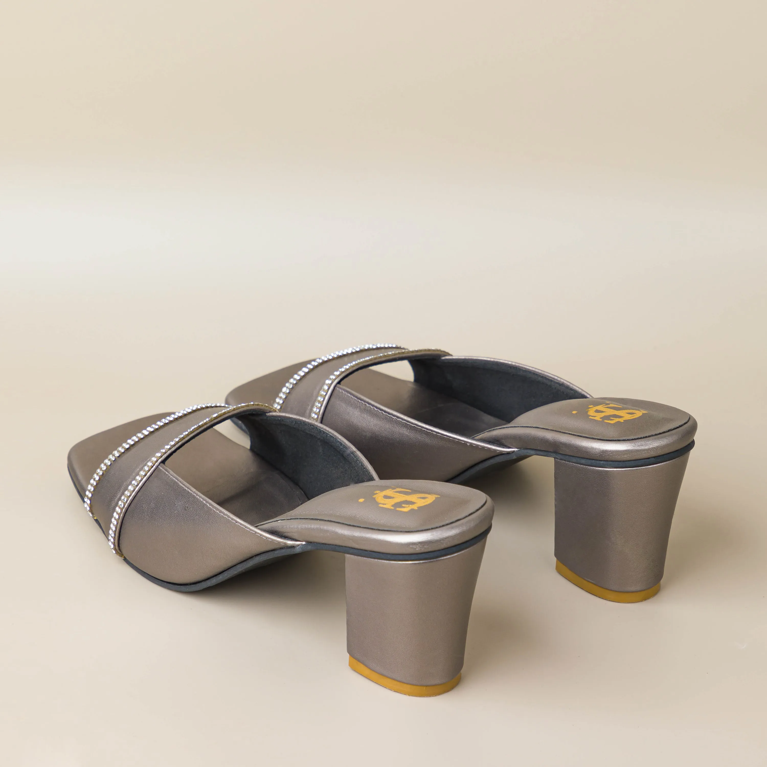 Gunmetal Silver Diamantine Heels