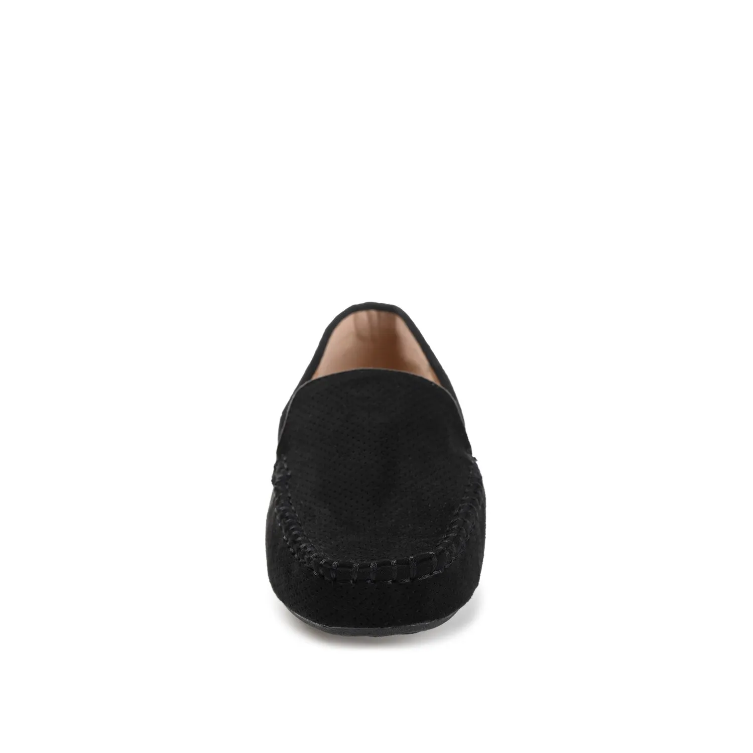 HALSEY MOC TOE LOAFER FLATS IN FAUX SUEDE