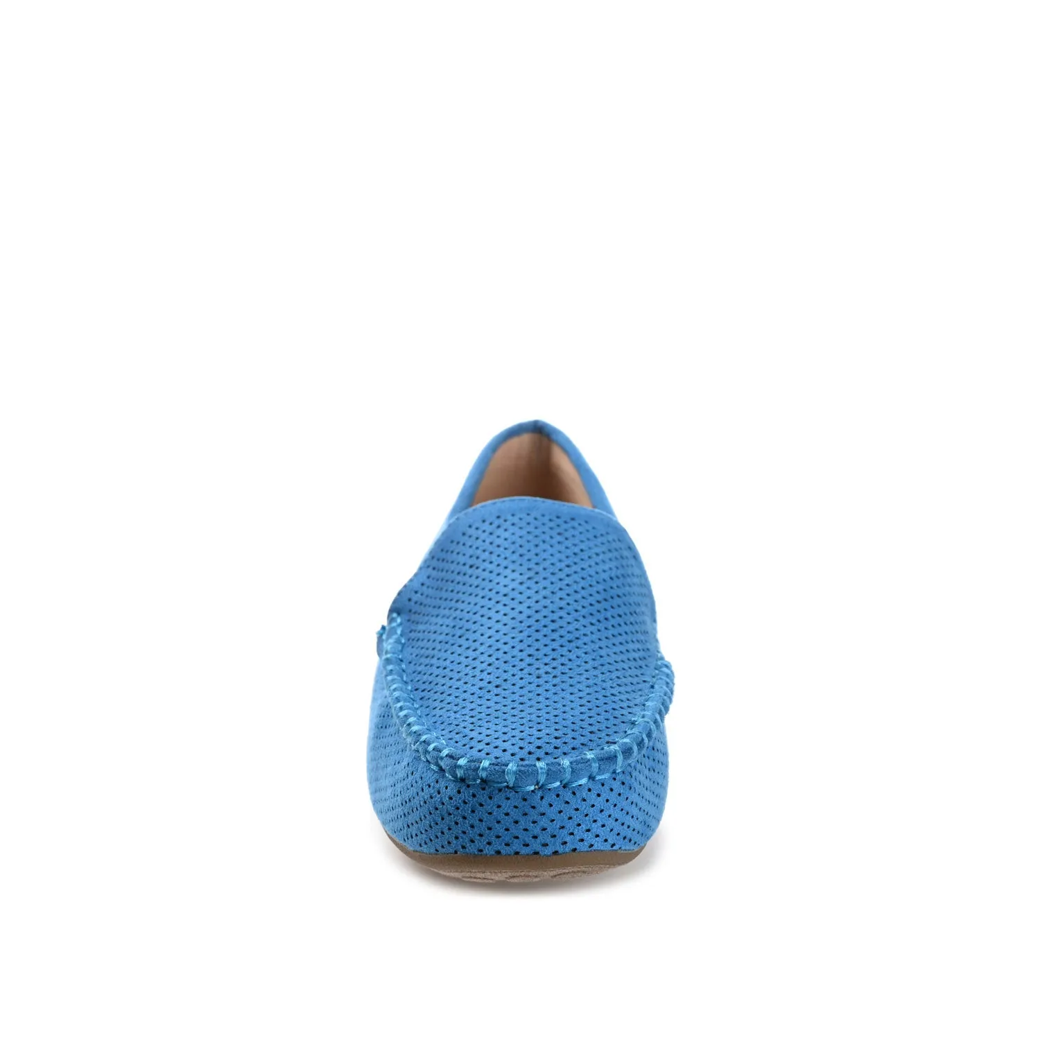 HALSEY MOC TOE LOAFER FLATS IN FAUX SUEDE