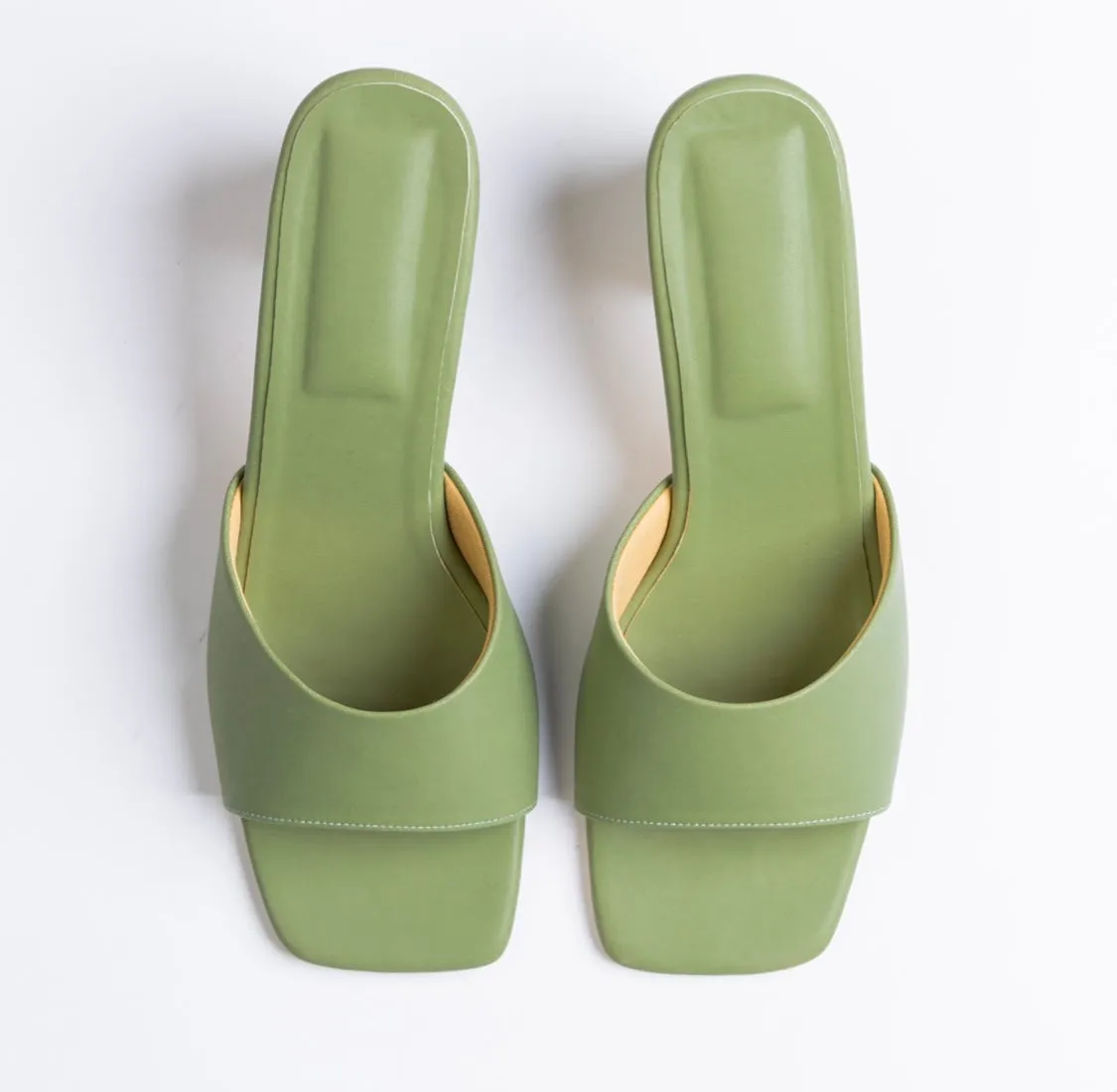 Harper Green Square toe Mules