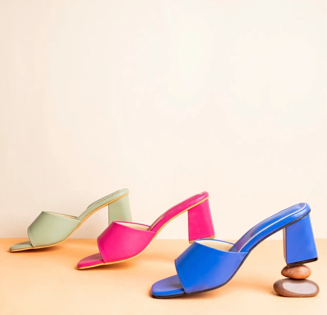 Harper Green Square toe Mules