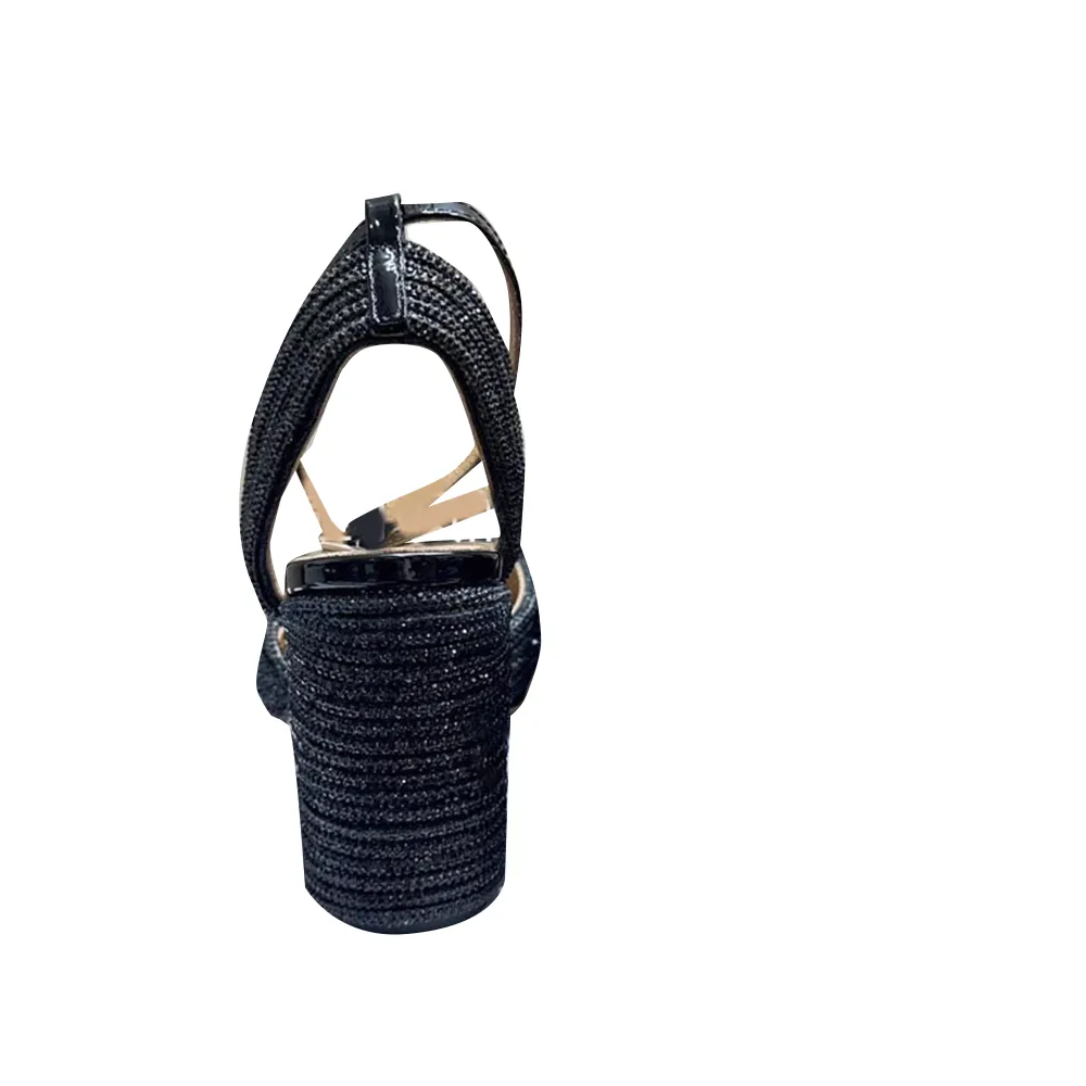 HERUH Diamante Block Heel Sandals