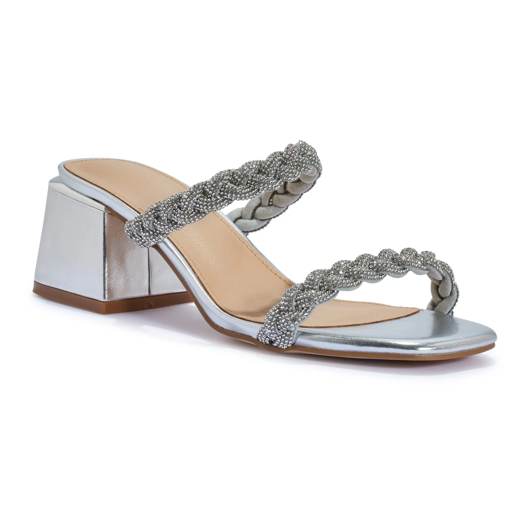 HIPPO2 BLOCK HEEL CLIP DIAMANTE CLEAT STRAP SANDAL