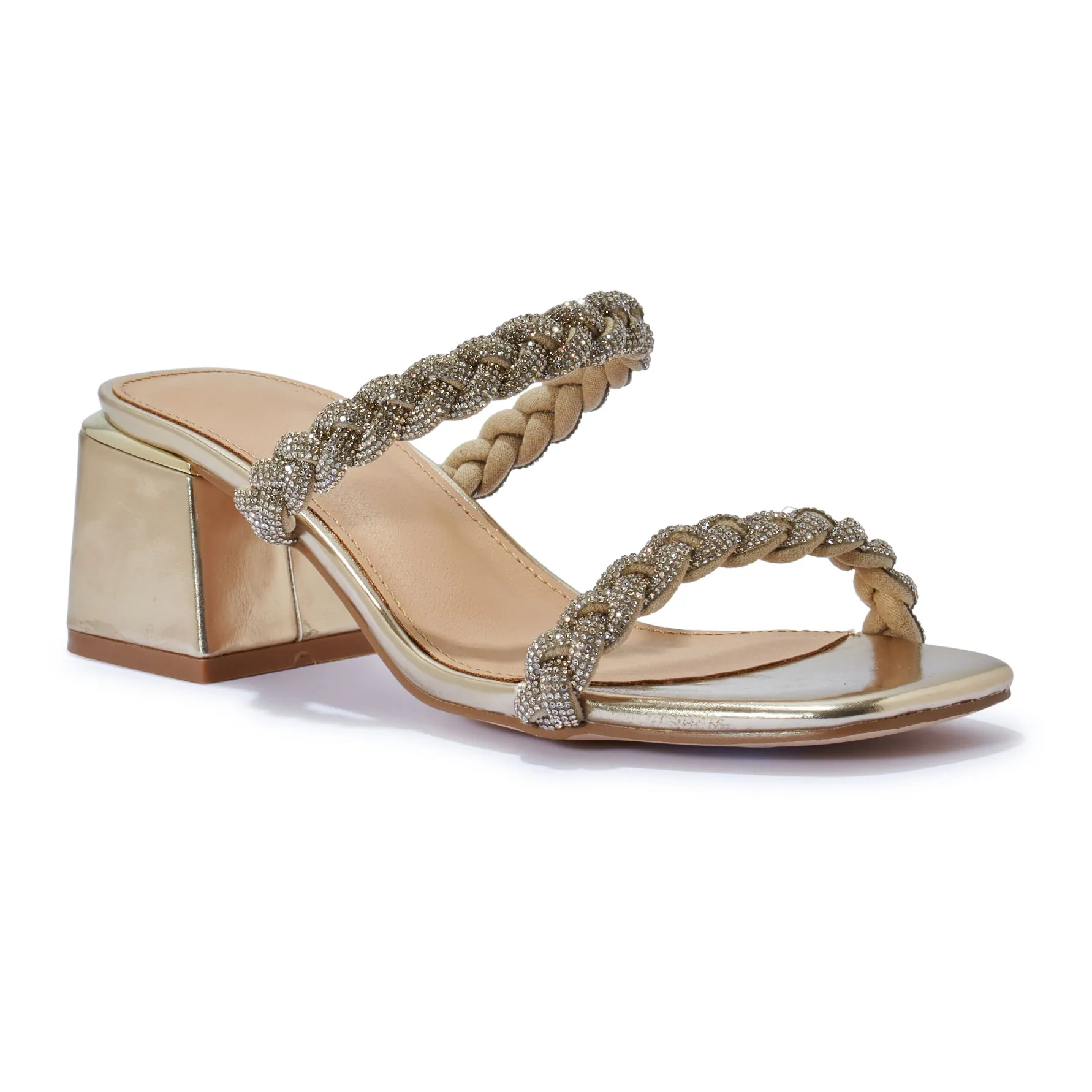 HIPPO2 BLOCK HEEL CLIP DIAMANTE CLEAT STRAP SANDAL