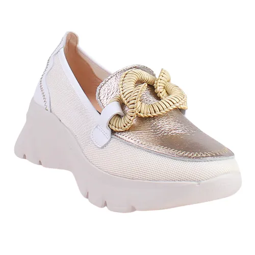 Hispanitas Ladies Wedge Loafers -  HV254050 - White