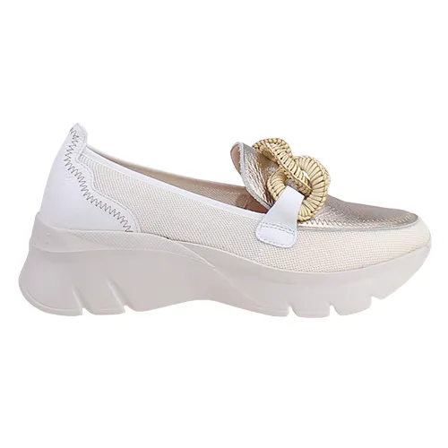 Hispanitas Ladies Wedge Loafers -  HV254050 - White