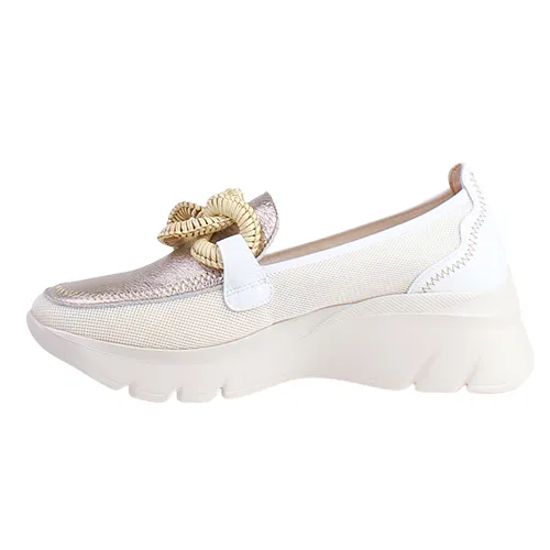 Hispanitas Ladies Wedge Loafers -  HV254050 - White