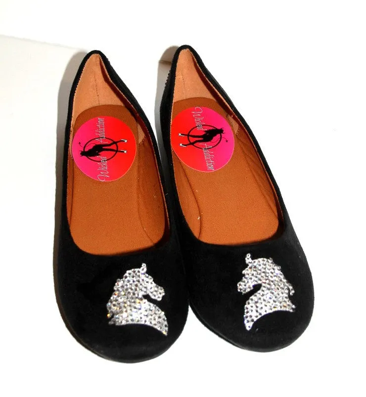 Horse/Cowboy Crystal Glitter Ballet Flats