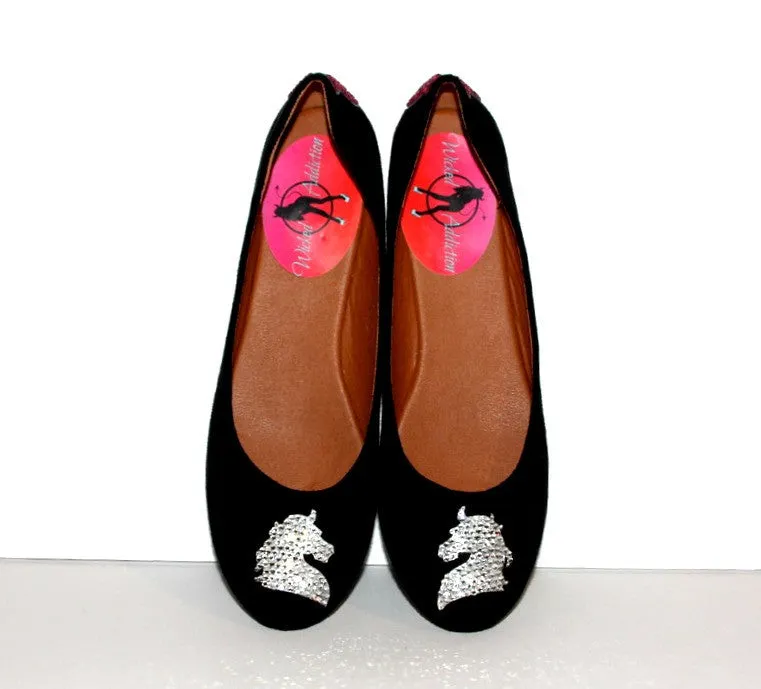 Horse/Cowboy Crystal Glitter Ballet Flats