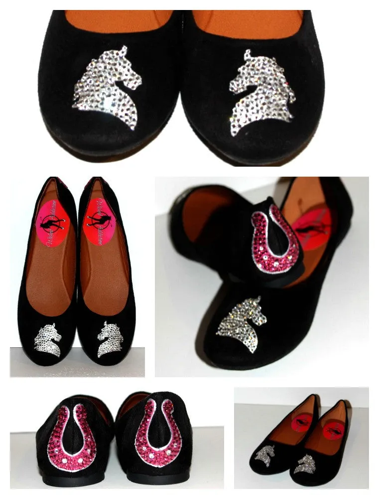 Horse/Cowboy Crystal Glitter Ballet Flats