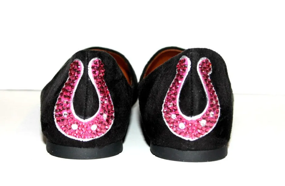 Horse/Cowboy Crystal Glitter Ballet Flats