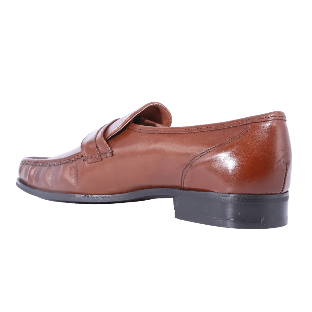John Drake Moccasin - Brown Slip-On (Genuine Leather Upper)