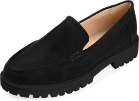 Journee Collection Women's Erika Loafer Almond Toe Slip-On Flats  Color Black Size 9W