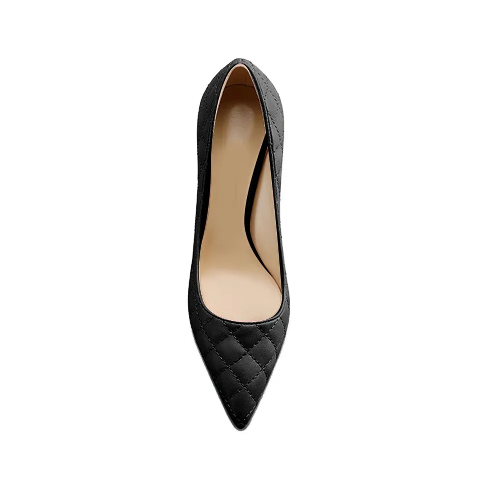 KIAZA Quilted Mid Heel Pumps - 8cm