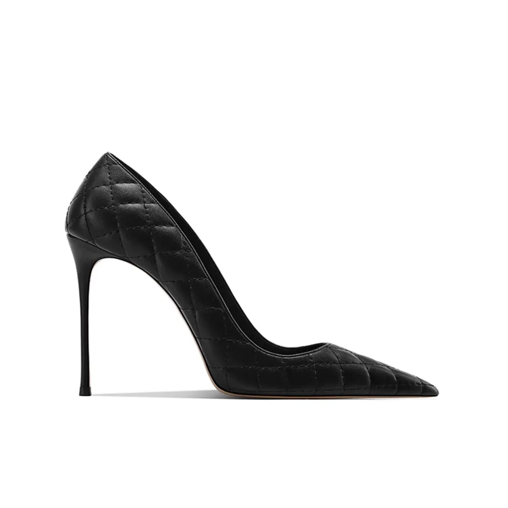 KIAZA Quilted Mid Heel Pumps - 8cm