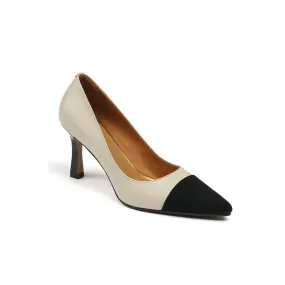 KUNRO Bi-Color Mid Heel Pumps - 8cm