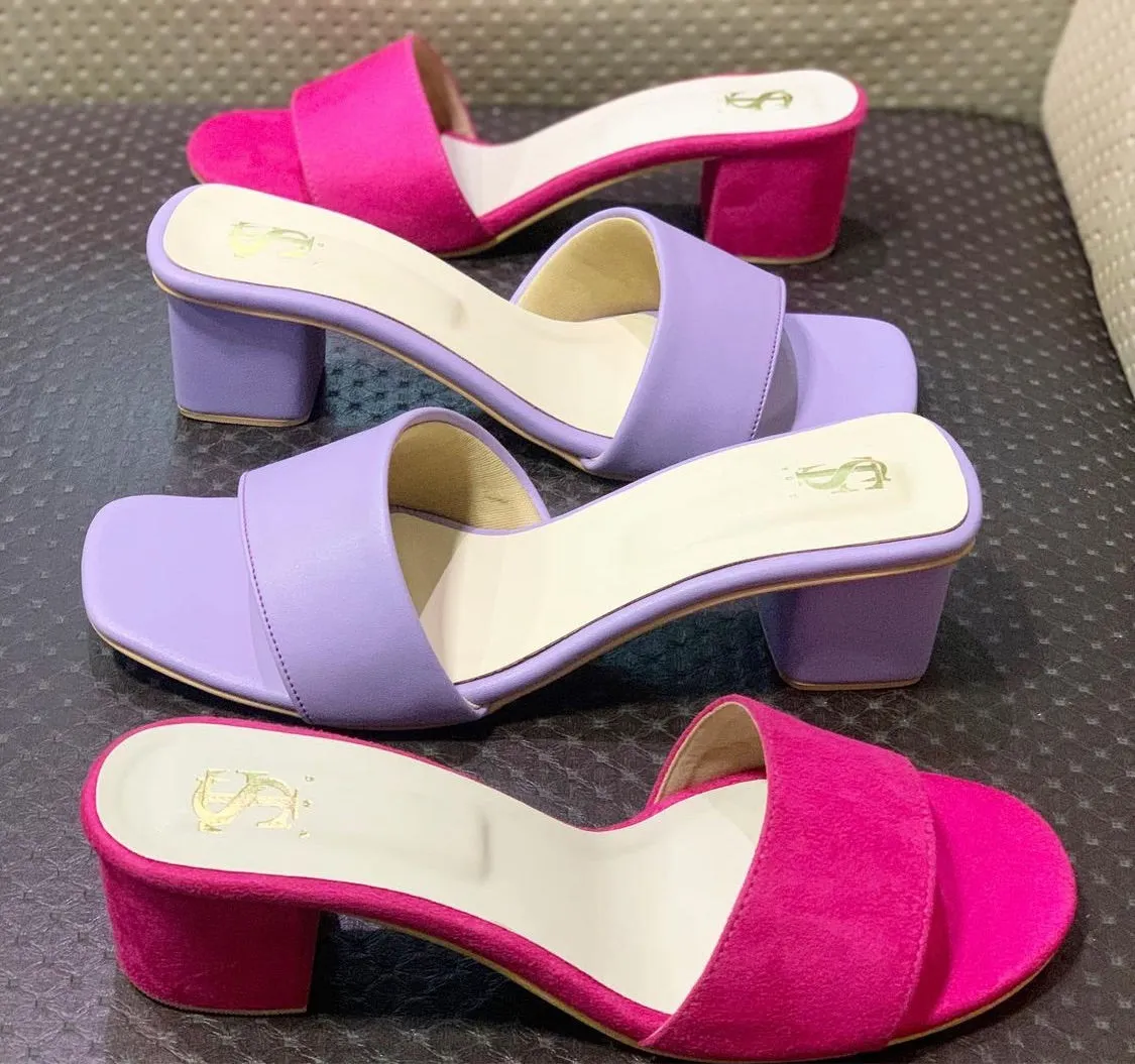 Lilac Asymetrical Mid heels