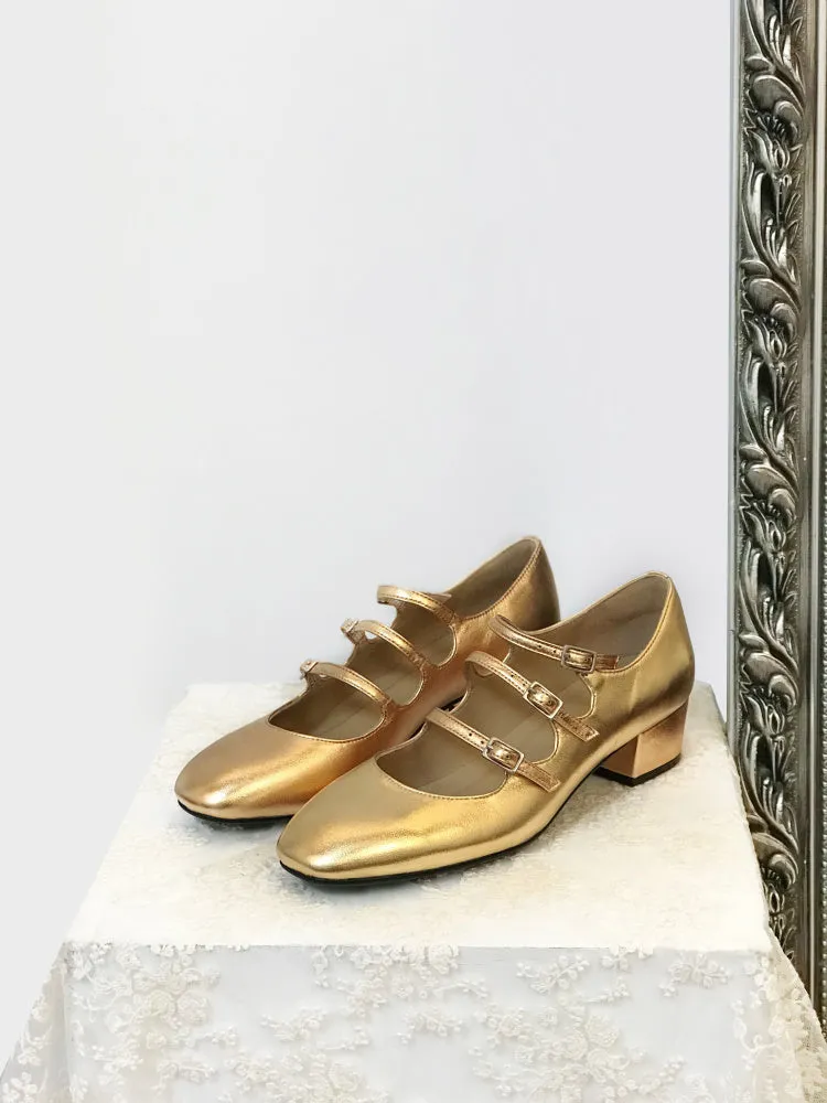 LUXE SEVEN DESIGN WIDE FIT MARY JANE BLOCK HEELS