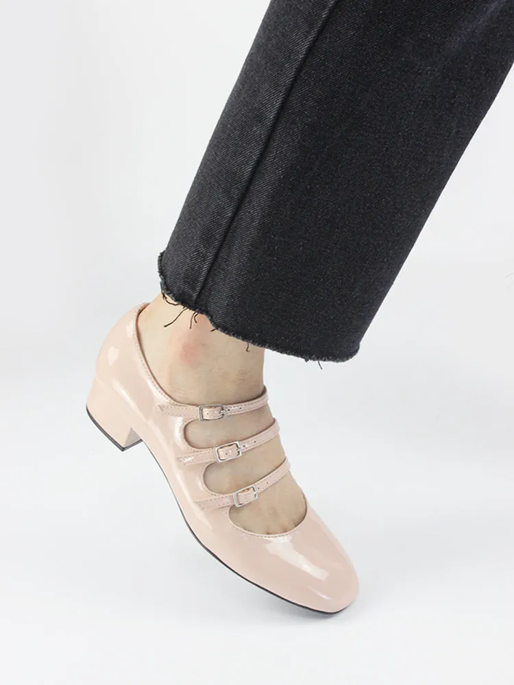 LUXE SEVEN DESIGN WIDE FIT MARY JANE BLOCK HEELS