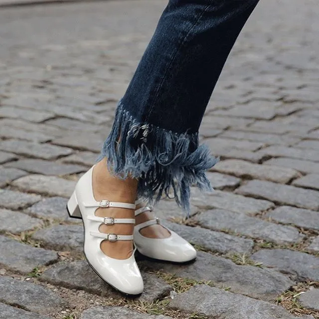 LUXE SEVEN DESIGN WIDE FIT MARY JANE BLOCK HEELS