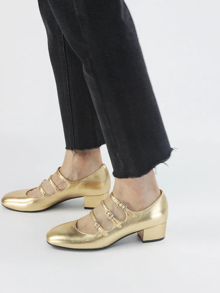 LUXE SEVEN DESIGN WIDE FIT MARY JANE BLOCK HEELS